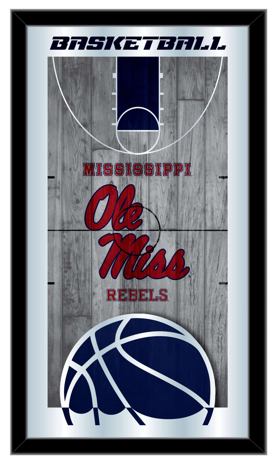 University of Mississippi 15x26 Basketball Wall Mirror
