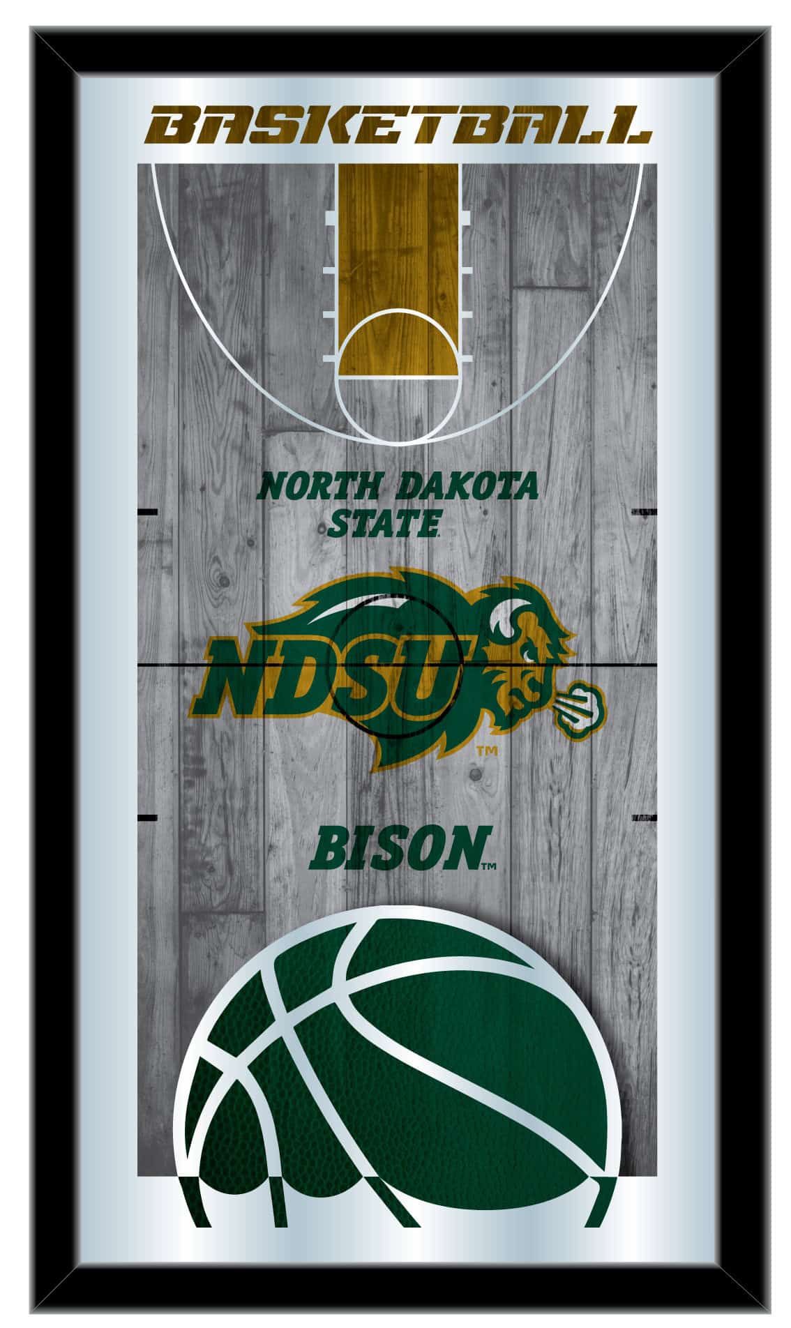 North Dakota State University 15x26 Basketball Wall Mirror