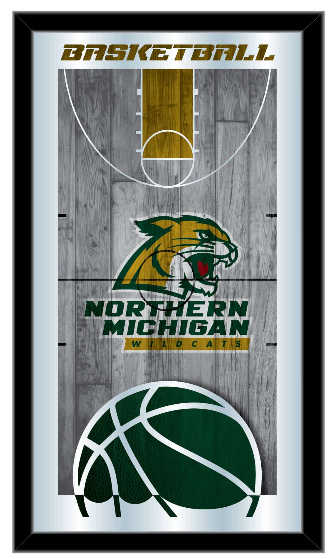 Northern Michigan University 15x26 Basketball Wall Mirror