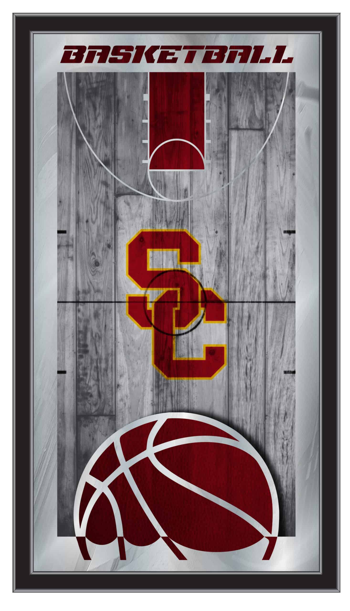 University of Southern California 15x26 Basketball Wall Mirror