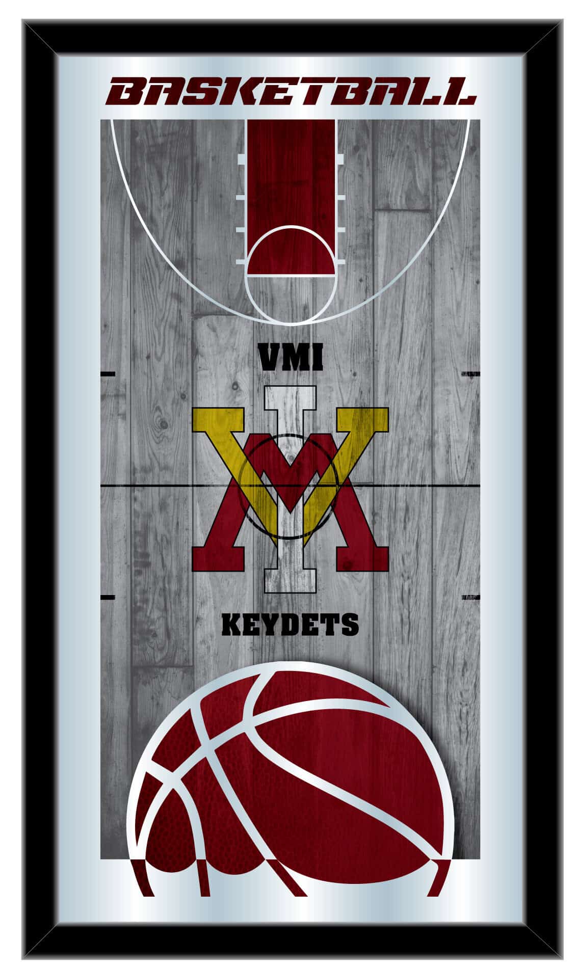 Virginia Military Institute 15x26 Basketball Wall Mirror