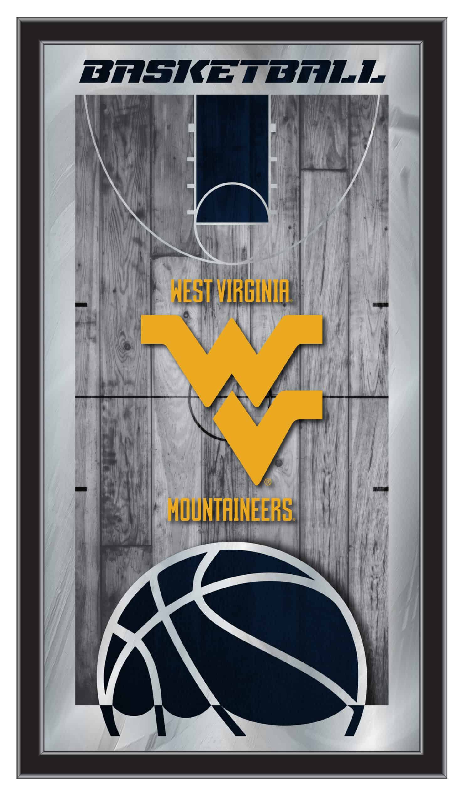 West Virginia University 15x26 Basketball Wall Mirror