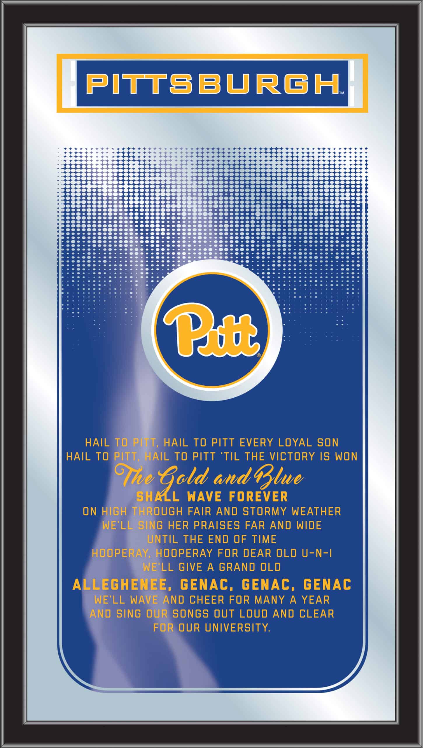University of Pittsburgh 26x15 Fight Song Wall Mirror