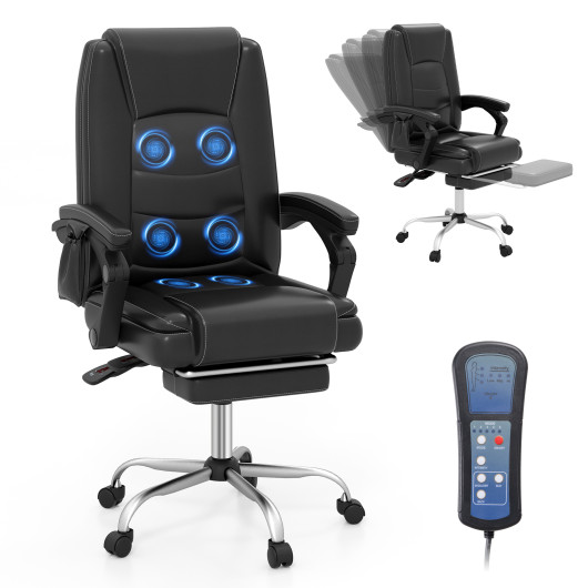 Massage Reclining Executive Chair with Footrest and Remote Control