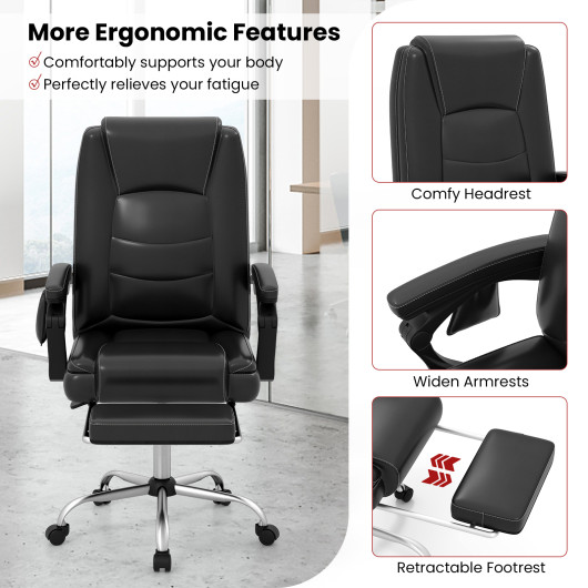 Massage Reclining Executive Chair with Footrest and Remote Control