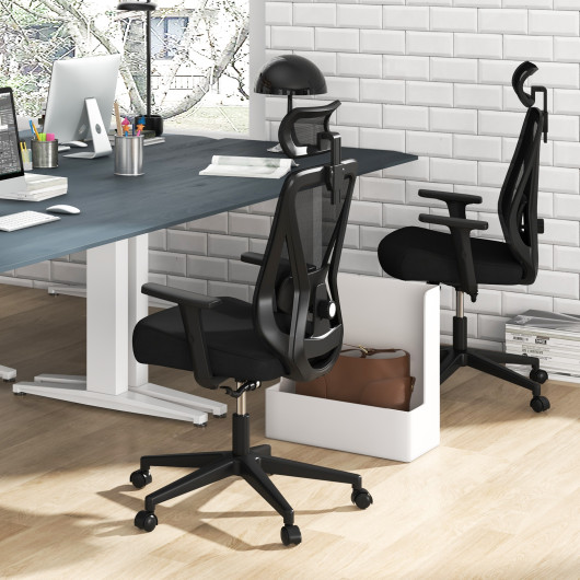 Ergonomic Mesh Office Chair with Adjustable Swivel and Rocking Backrest - Image 2