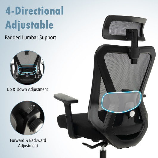 Ergonomic Mesh Office Chair with Adjustable Swivel and Rocking Backrest - Image 5