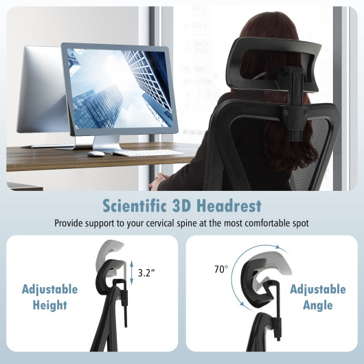 Ergonomic Mesh Office Chair with Adjustable Swivel and Rocking Backrest - Image 6