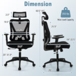 Ergonomic Mesh Office Chair with Adjustable Swivel and Rocking Backrest