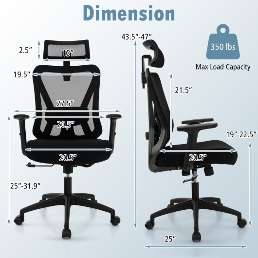 Ergonomic Mesh Office Chair with Adjustable Swivel and Rocking Backrest - Image 4