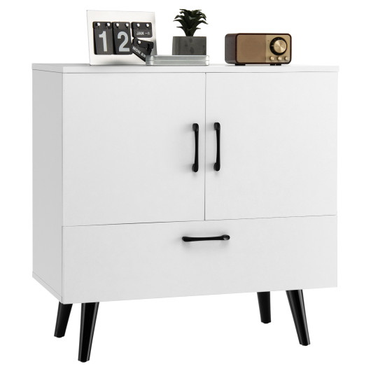 Mid-Century Modern Storage Cabinet with Doors and Drawer