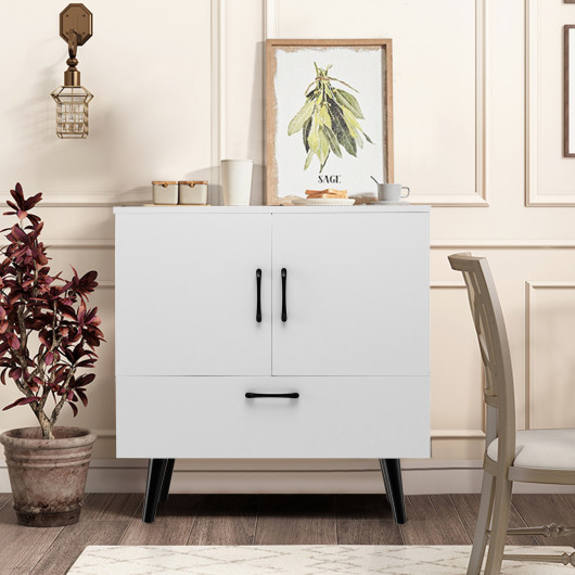 Mid-Century Modern Storage Cabinet with Doors and Drawer