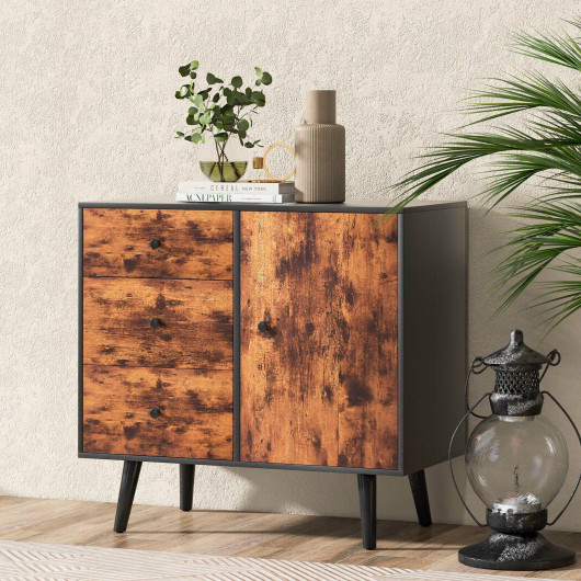 Mid-Century Storage Cabinet with Adjustable Shelves and Drawers