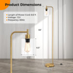Modern Industrial Floor Lamp with Hanging Glass Shade and Foot Switch