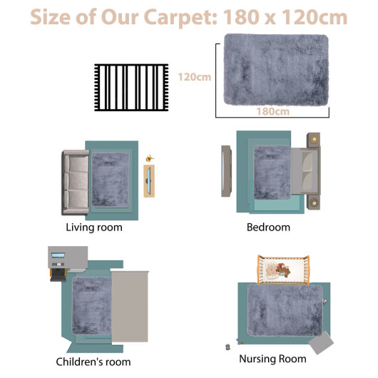 Modern Soft 4x6 Shag Rug with Anti-Slip Bottom - Image 11