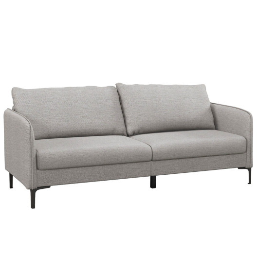 Modern Gray 76 Inch Loveseat Sofa with Metal Legs