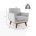 Modern Upholstered Accent Chair with Padded Seat Cushion and Armrests