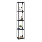 64 Inch Modern Floor Lamp with Shelves and Dimmable LED Bulbs