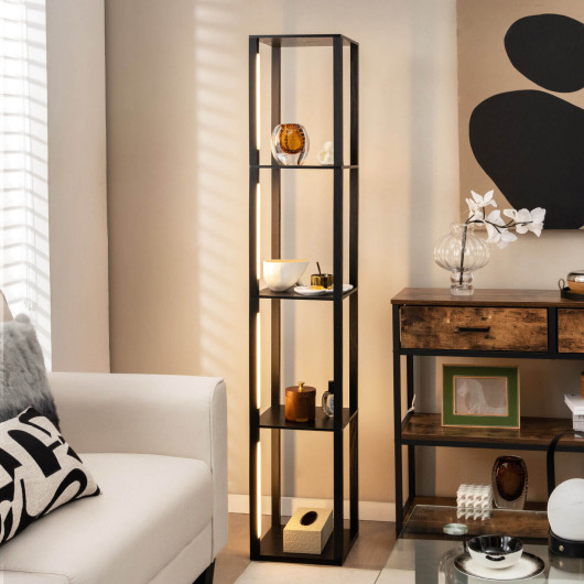 64 Inch Modern Floor Lamp with Shelves and Dimmable LED Bulbs - Image 2