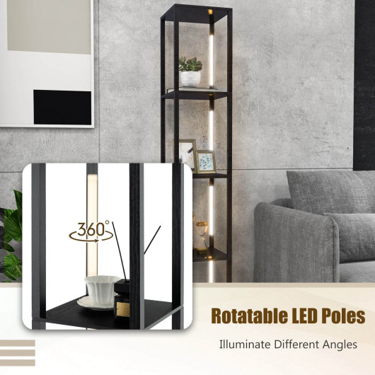 64 Inch Modern Floor Lamp with Shelves and Dimmable LED Bulbs - Image 3