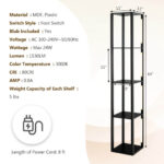 64 Inch Modern Floor Lamp with Shelves and Dimmable LED Bulbs