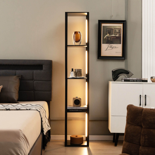 64 Inch Modern Floor Lamp with Shelves and Dimmable LED Bulbs - Image 7