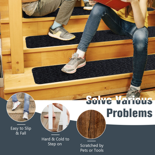 Non-Slip Indoor Stair Carpet Mats for Wooden Steps (Set of 15) - Image 9