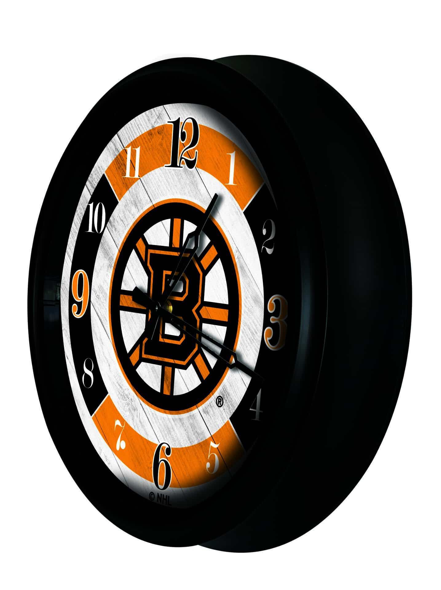 Boston Bruins 14-Inch Indoor/Outdoor LED Wall Clock in Black - Image 2