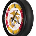 United States Marine Corps (Red/Yellow) 14-Inch Indoor/Outdoor LED Wall Clock in Black