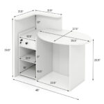 Oval Reception Desk with Adjustable Shelf and Lockable Drawer