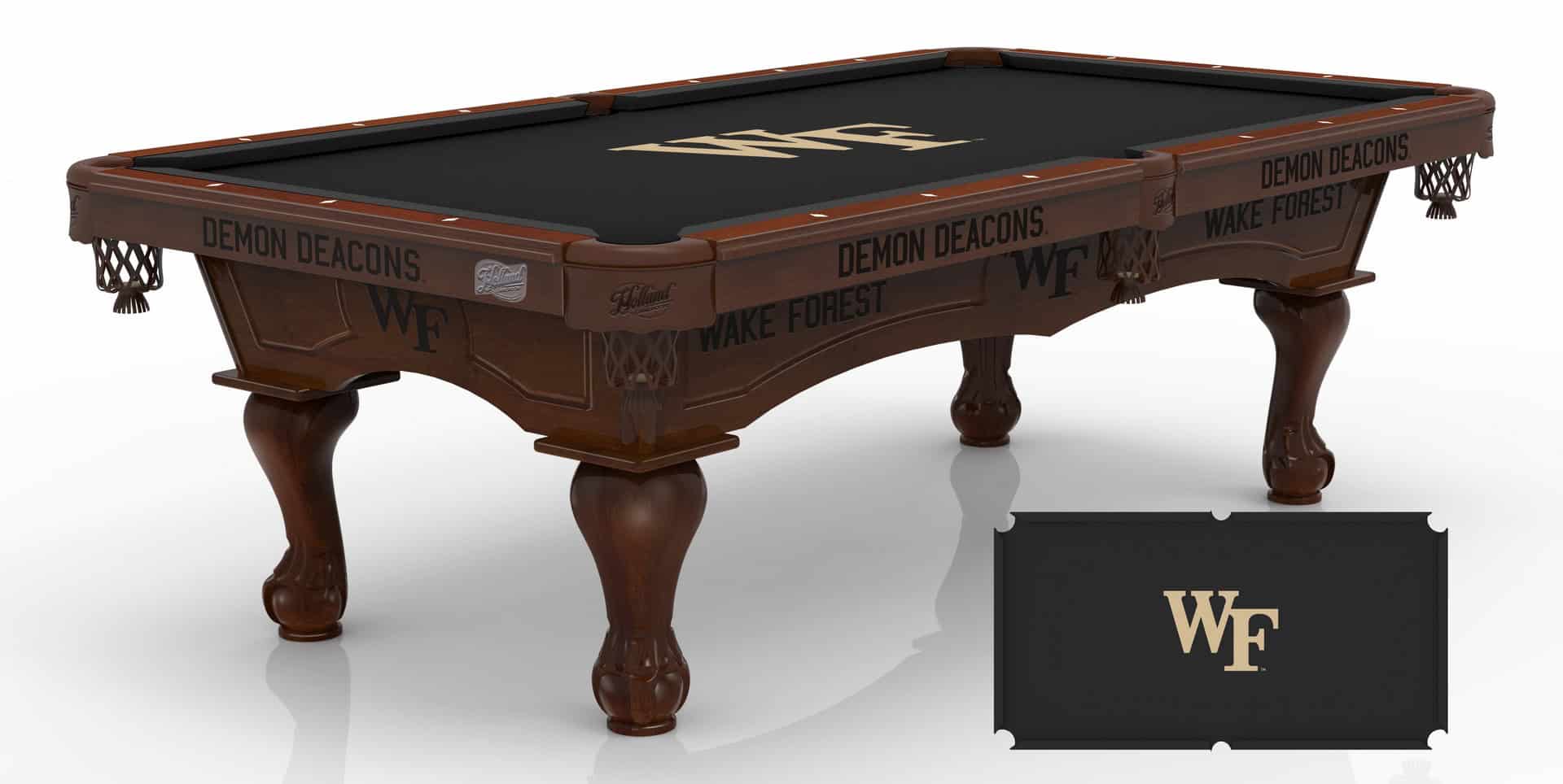 Wake Forest University Pool Table with Navajo Finish and Claw Leg