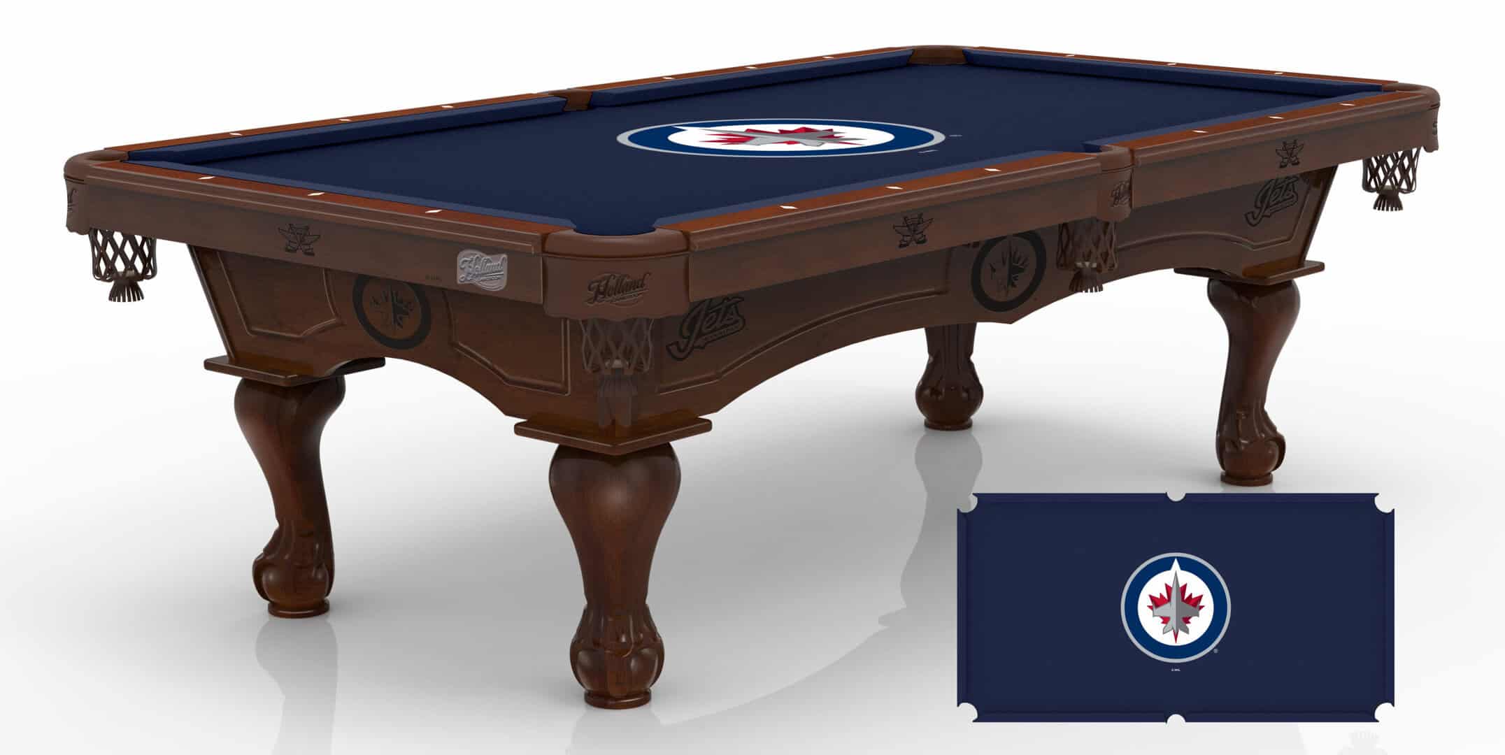 Winnipeg Jets Pool Table with Navajo Finish and Claw Leg
