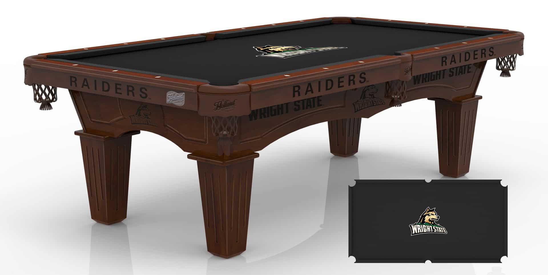 Wright State University Pool Table with Navajo Finish and Tapered Leg