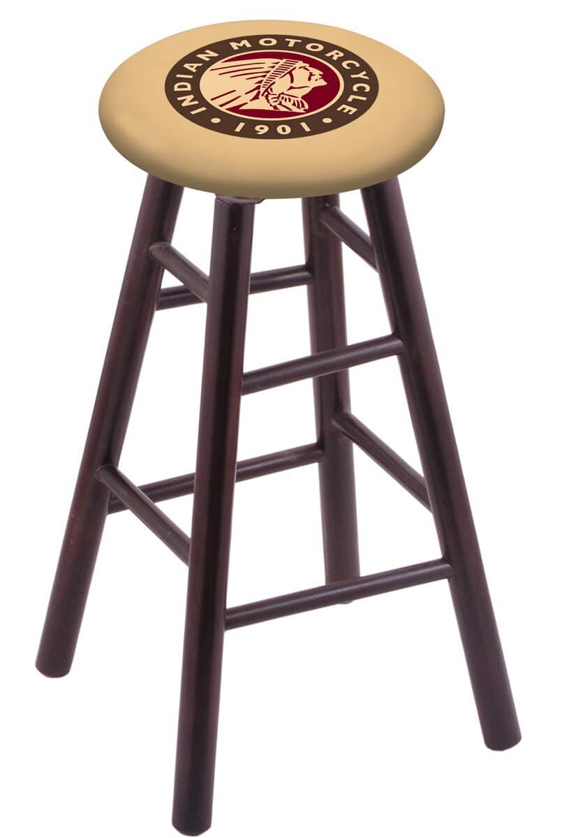 Indian Motorcycle 24" Swivel Maple Counter Stool in Dark Cherry Finish