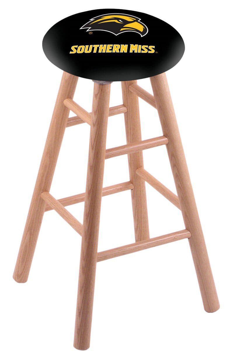 University of Southern Mississippi 36" Swivel Oak Extra Tall Bar Stool in Natural Finish