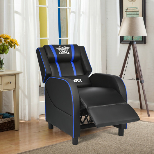 Reclining Massage Gaming Chair with Adjustable Backrest and Footrest - Image 8