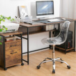 Clear Acrylic Adjustable Height Swivel Office Chair with Casters