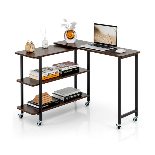 Rotating Sofa Side Table with Shelves and Lockable Casters - Image 24