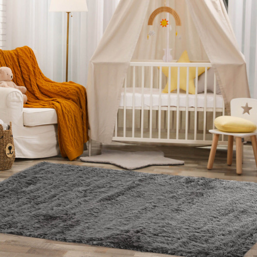 Soft 5 x 7 Feet Rectangular Shag Area Rug for Living Room - Image 6