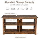 Rustic 3-Tier TV Stand with Open Shelves and Cable Management