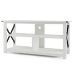 Rustic 3-Tier TV Stand with Open Shelves and Cable Management