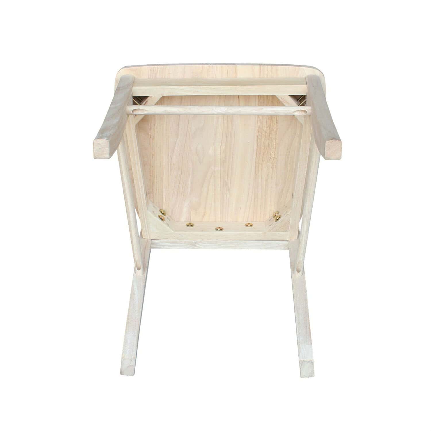 Unfinished Wood Dining Chairs with X-Back Design (Set of 2)