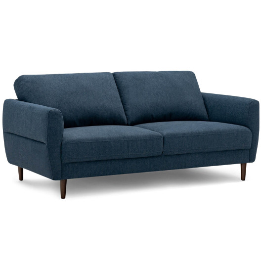 Mid Century Modern 72 Inch Fabric Loveseat Sofa with Wood Legs
