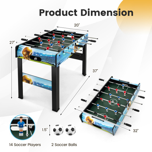Mini Foosball Table with Removable Legs and Scorekeeper