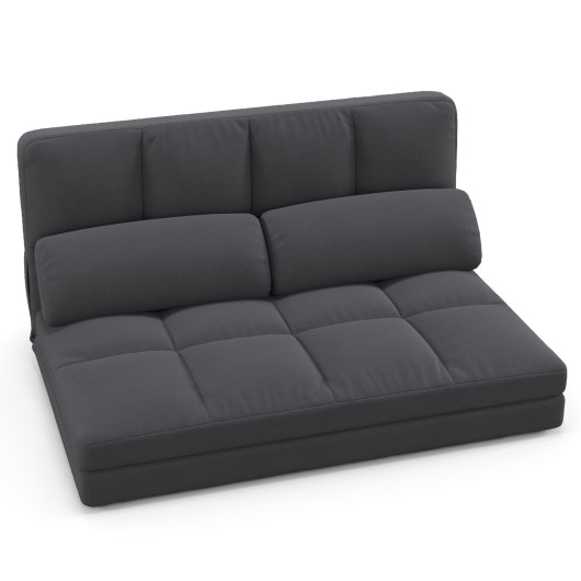 Convertible Floor Sofa Bed with Adjustable Backrest and Pillows - Image 3