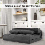 Convertible Floor Sofa Bed with Adjustable Backrest and Pillows