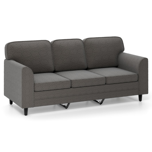 Ergonomic Teddy Velvet Sofa with Washable Cushions and Pillows