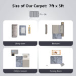 Soft 5 x 7 Feet Rectangular Shag Area Rug for Living Room