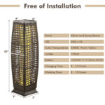 Solar-Powered Wicker Outdoor Floor Lamps with Warm LED Light (Set of 2)