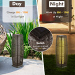Solar-Powered Wicker Outdoor Floor Lamps with Warm LED Light (Set of 2)